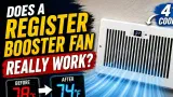 BioWind Airboost T6 register booster fan review showing cooler room temperature results
