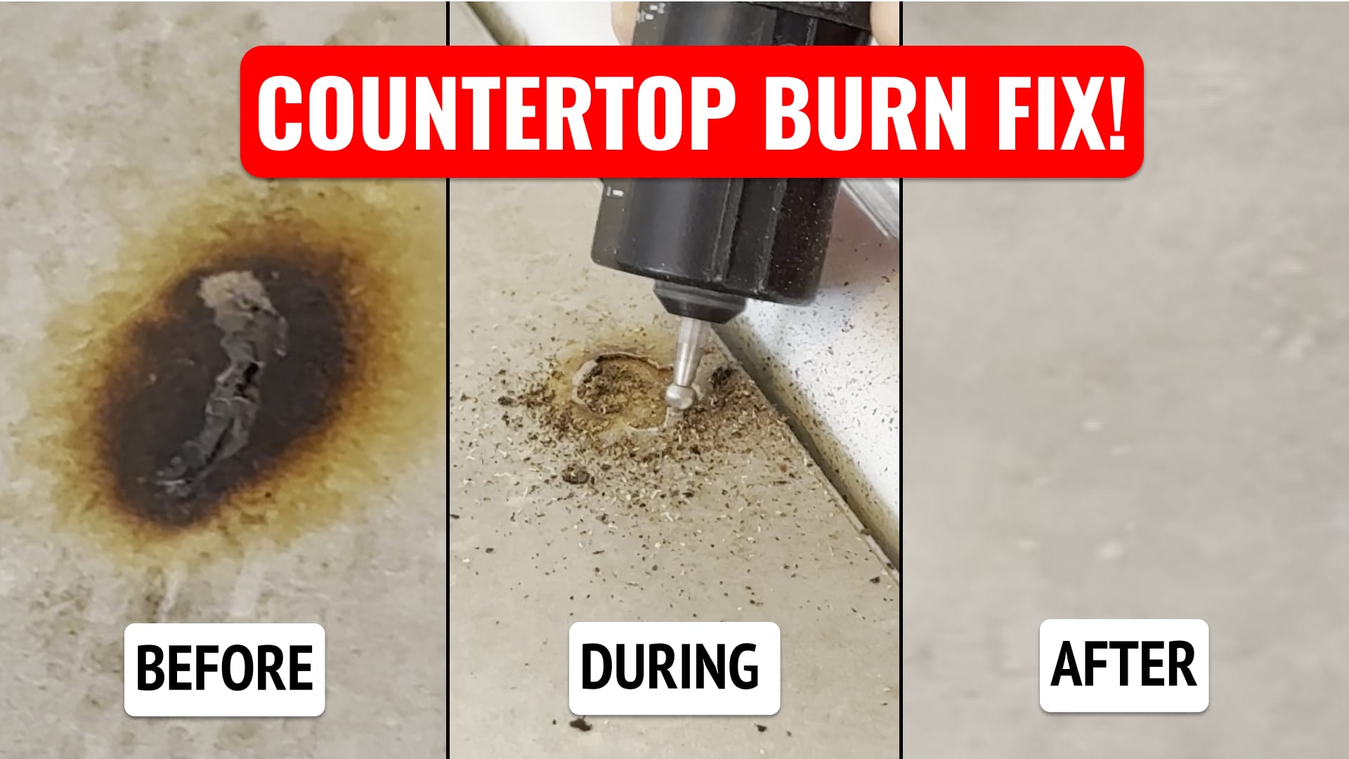 severe kitchen countertop damage professional repair vs DIY examples