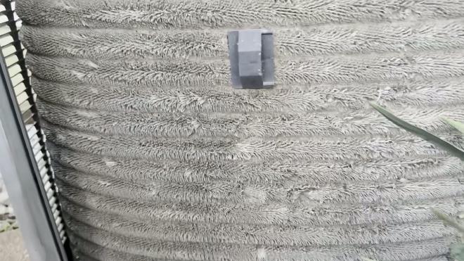 Heavy dirt buildup on the Trane XR12 AC coil